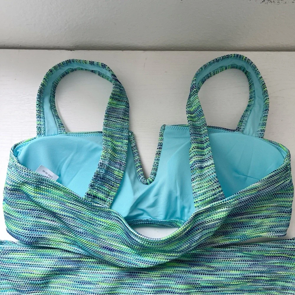 Aerie Space Dye Bikini 2-Piece Set Bandeau & Bikini Swim Bottom Large NEW - Picture 6 of 6